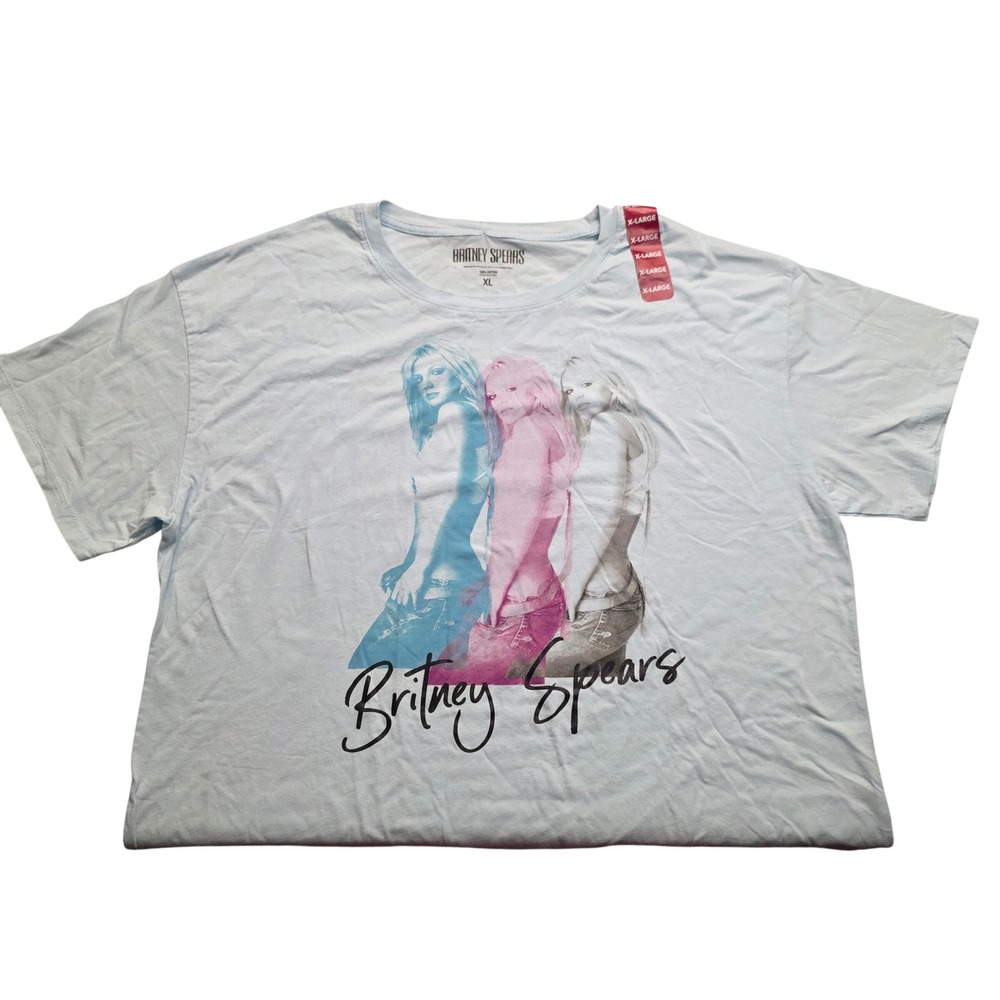 Britney Spears Collection Women's XL Light Blue Graphic T Shirt Official Merch